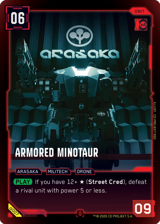 Unit card example: Armored Minotaur