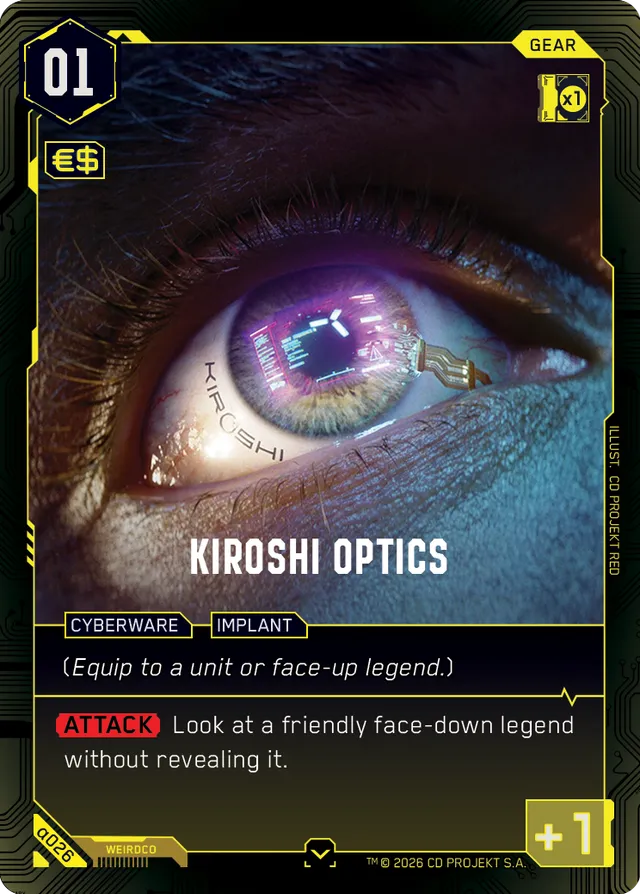 Gear card example: Kiroshi Optics